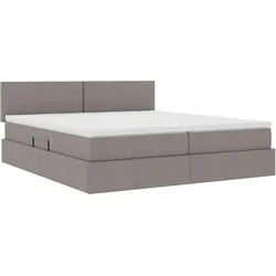 vidaXL Bett mit LED-Lichtleisten mit Kopfteil Taupe 180 x 200 cm Stoff