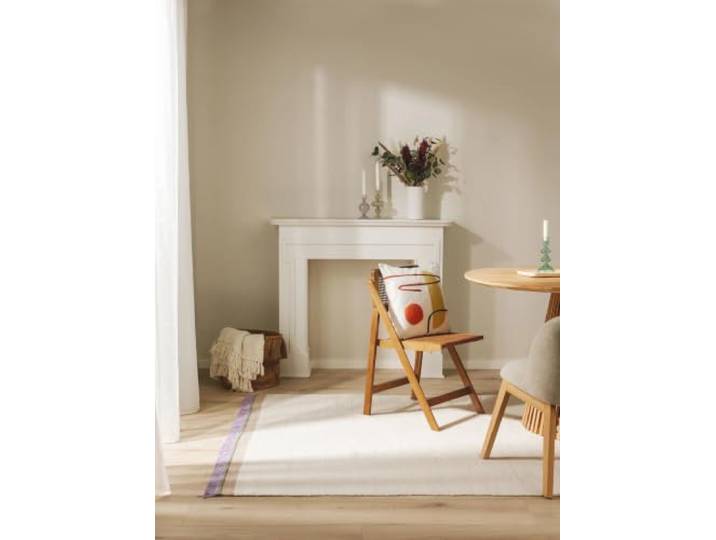 benuta Tapis en laine pop Karla - Violet 200 x 300 cm - Laine - Rectangulaire et style : franges\, uni\, Natural Living - Facile d'entretien pour le salon et la chambre à coucher