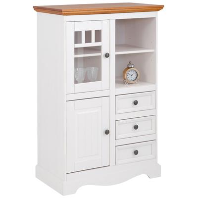Highboard OTTO HOME "Melissa", gelb (weiß, honigfarben), B:80cm H:120cm T:45cm, Sideboards, Highboard, Vitrine, Breite 80 cm