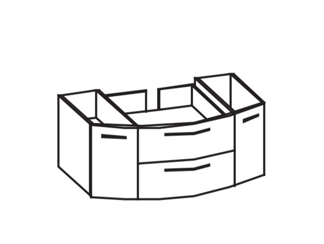 Artiqua 215 Waschtischunterschrank für MMWT, Stahlgrau Metallic, 215-WU2L-1-12-7141-88 215-WU2L-1-12-7141-88