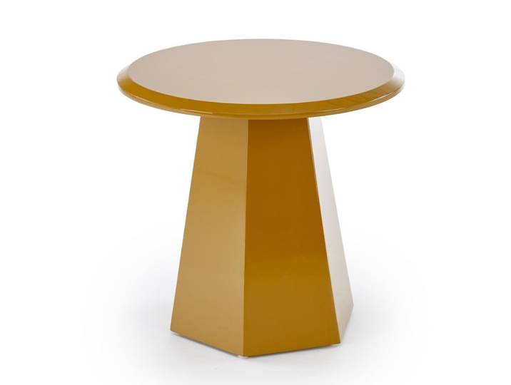 Table d'appoint design jaune moutarde