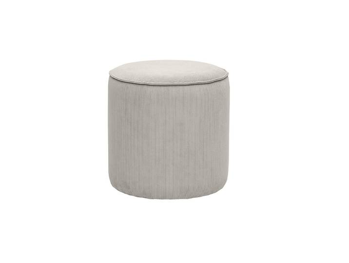 Pouf rond en tissu velours côtelé taupe D40 cm PAUL