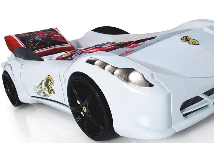 Xlmoebel Autobett Schwarzes Holz-Bett im Rennauto-Design für Kinderzimmer (Autobett, 1-tlg., Autobett), Hergestellt in Europa
