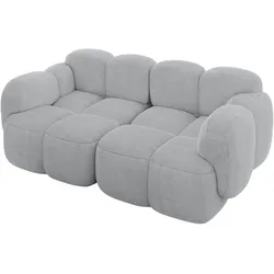 2-SITZER modulares Sofa Miko-S1 214x118x75 cm Grau Cord
