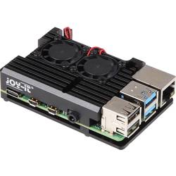 Joy-it Armor Case BLOCK ACTIVE SBC-Gehäuse Passend für (Entwicklungskits): Raspberry Pi® inkl. aktiven Kühler Schwarz rb-alucasep4+07fan