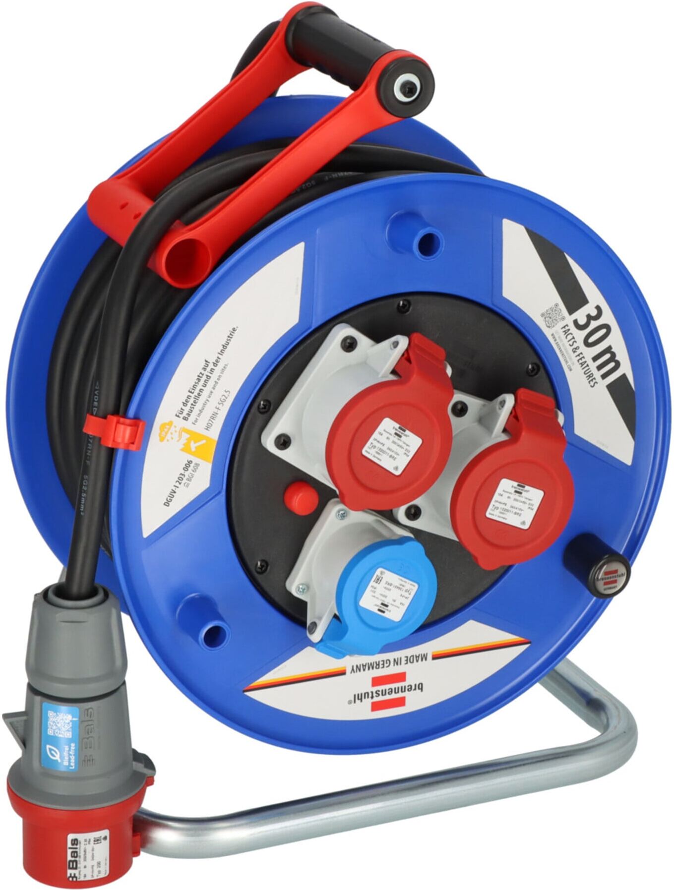 Brennenstuhl Industrie-/Baustellen-Kabeltrommel Garant CEE IP44, 30m Kabel (1238020)