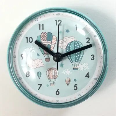 Daily Discovery Waterproof Bathroom Wall Clock With Suction Cup Anti Fog Mini Quartz Shower Clock hot Air Balloon