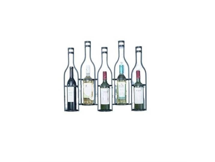 GEK208130 Weinhalter Weinregal Wandmontierte Weinregale for zu Hause Küche(Schwarz,Mittel)