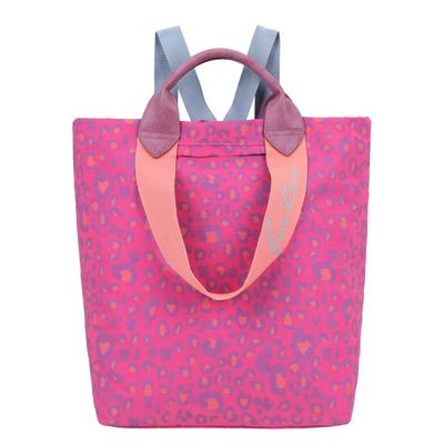 Sportrucksack FRITZI AUS PREUSSEN "Ju Leo", Damen, Gr. B/H/T: 17cm, pink, Nylon, Rucksäcke, mit tollem Leo-Print