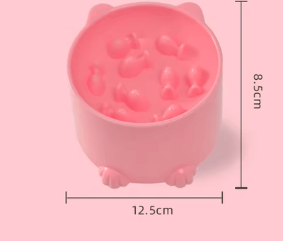 Inspire Curations ComfortPace Anti Choking Slow Feeder Bowl For Cats & Dogs pink