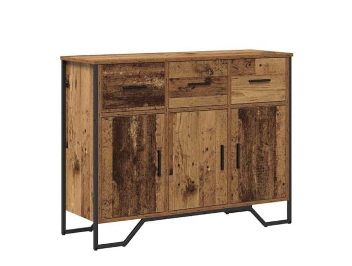 TEKGHUT Sideboard Altholz 97 x 32,5 x 74,5 cm Holzwerkstoff mit Schubladen Holzwerkstoff, mehrere Schubladen, rechteckige Form, glatte Oberfläche, pflegeleicht, für Wohnzimmer Esszimmer Flur