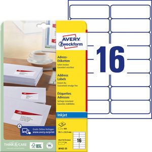 Zweckform Avery  J8162-25 Etiketten weiß 99.1x33.9, 400 Stück