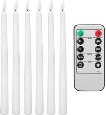 Uplifted Finds Flameless Taper Candles With Remote Control Flickering LED Candlesticks For Christmas Weddings And Home Decor 6 Pcs