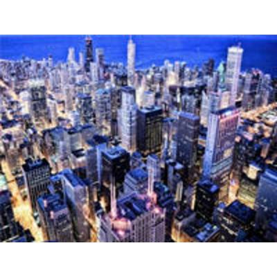 CALVENDO Puzzle Chicagos Häuserschluchten aus der Luft | 1000 Teile Lege-Größe 64x48cm Foto-Puzzle für glückliche Stunden