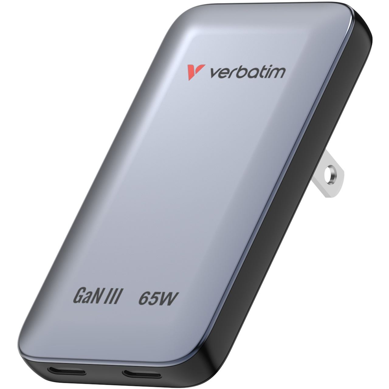 Verbatim Slim GaN Charger 2 Port 65W (EU/UK/US) Grey