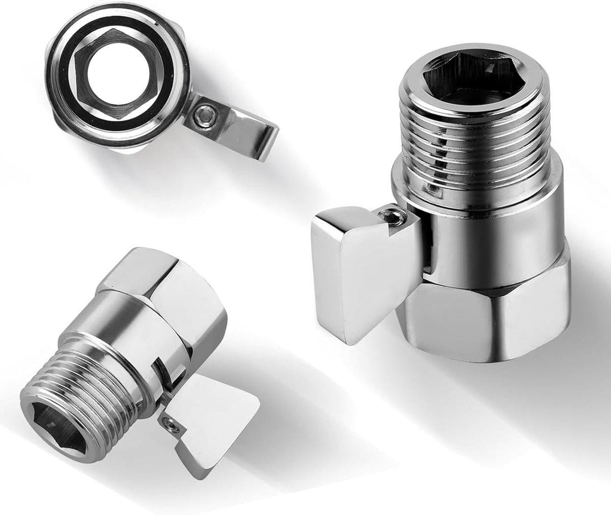 Markenlos Kranab-afsluitventiel G1/2 inch, Chroom, Messing