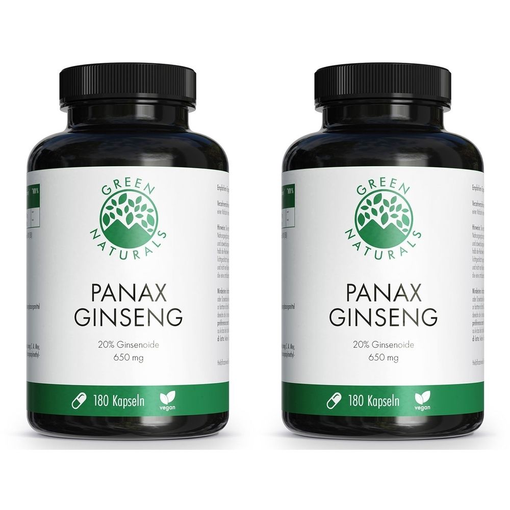 Green Naturals Panax Ginseng hochdos.vegan Kapseln 2x 2x180 St