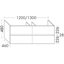 Burgbad Waschtischunterschrank zu Keramik-Waschtisch rc40 Solid Hochglanz 550x1300x460 Sandstein WWKY130F6534