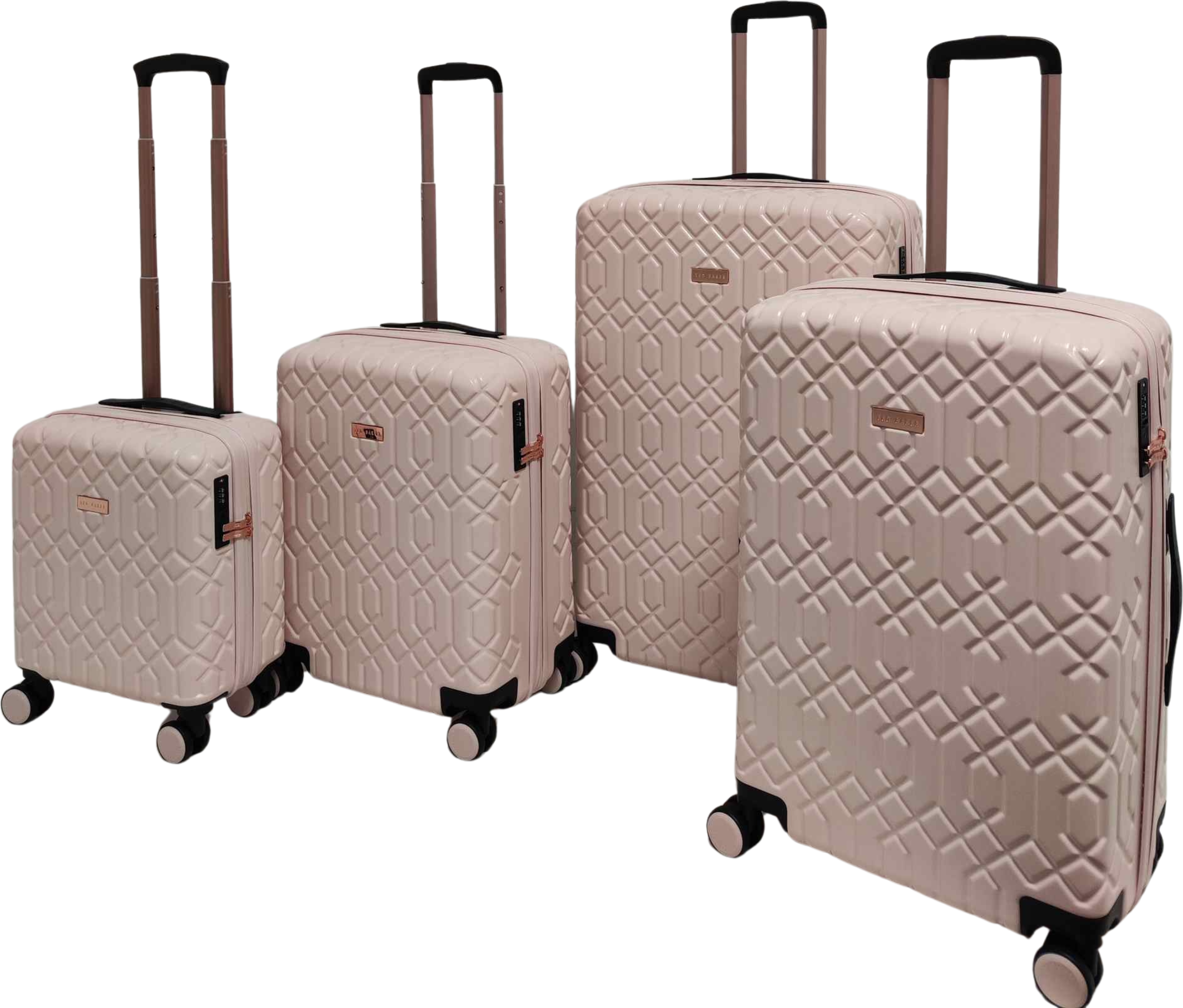 Ted Baker Geom 4 Piece Suitcase Set - Pink