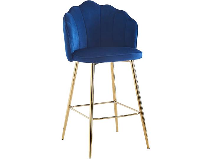 Barhocker Pedro dunkelblau Samt H 100 cm