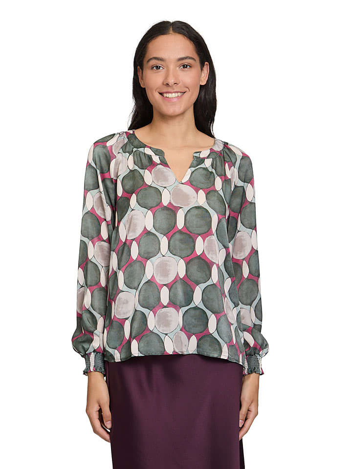 CARTOON Bluse in Grün/ Pink - 42