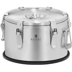Royal Catering Thermobehälter Thermobox Warmhaltebehälter Speisen Edelstahl 10 L Stapelbar, Thermoskanne, Silber