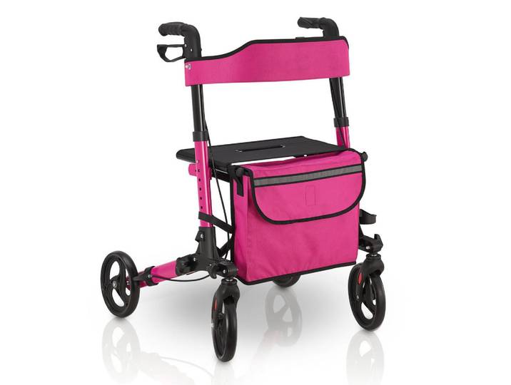 Juskys Rollator Vital lila klappbar mit Sitzfläche & Einkaufstasche, Lila, Metall, 63x80x68 cm, Freizeit & Co, Wellness & Gesundheit, Gesundheit