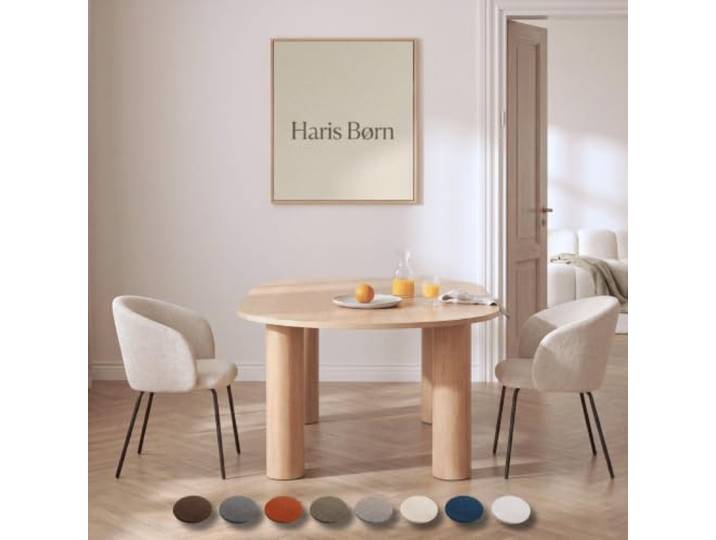 Haris Børn® Esszimmerstühle (2er Set) Beige - Bequeme Polster Esszimmerstühle mit Armlehne - Premium Esstisch Stühle & Wohnzimmer Stühle - Moderne Esszimmerstühle 30 Tage risikofrei testen