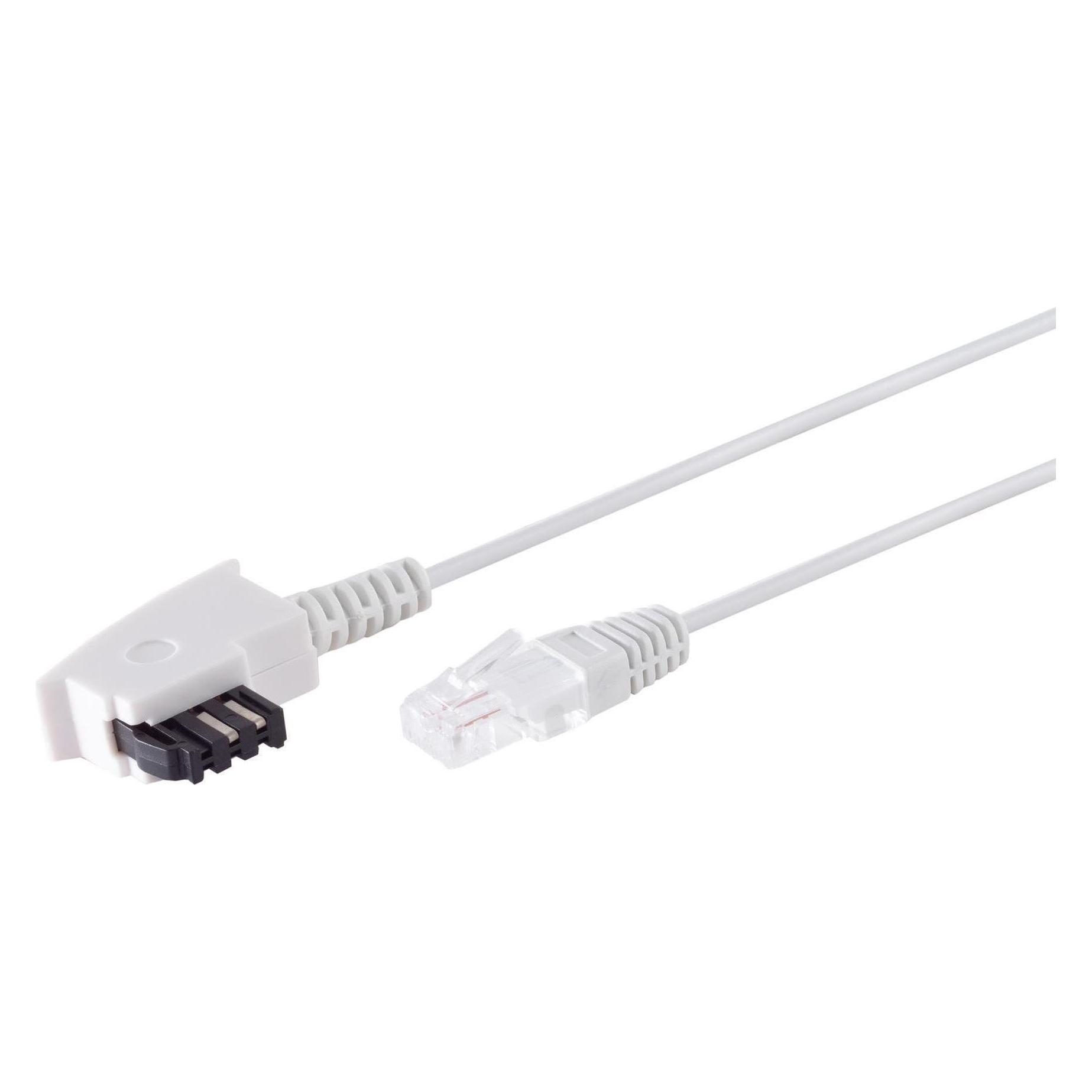 Shiverpeaks S/CONN maximum connectivity TAE-F Stecker auf RJ45 Stecker, VDSL Routerkabel, weiss, 10,0m (12-09076)