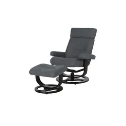 uno Sessel-Hocker-Set mit Relaxfunktion Mateo , grau , Maße (cm): B: 80 H: 104 T: 114.0