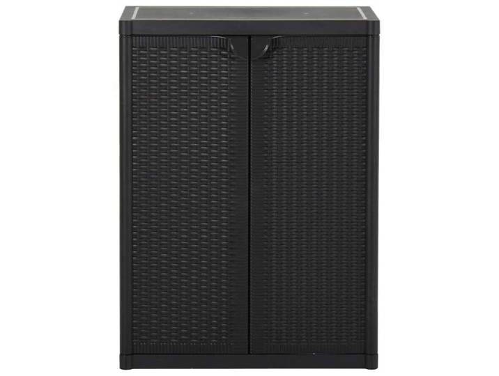 “Winter Sale TOP Buffet bahut Noir - Armoire de rangement de jardin Noir 65x45x88cm PP Rotin PRO15706