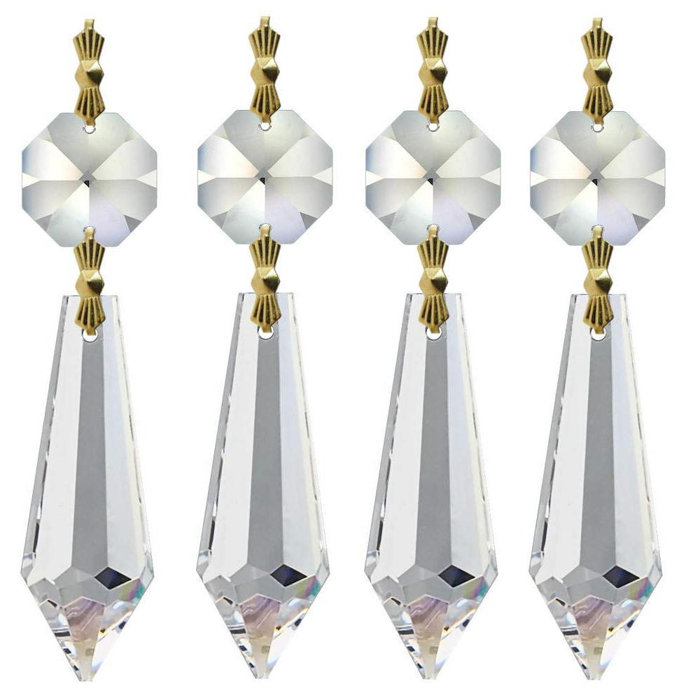 Dripio Set van 12 Kristallen Kettingen in Octagon- en Wiener-stijl, 6 cm