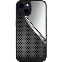 Nivocase Hülle für Apple iPhone 14 Handyhülle NIVOcore Case Schwarz Carbon Metall Stahl (Apple iPhone 14), Smartphone Hülle, Schwarz