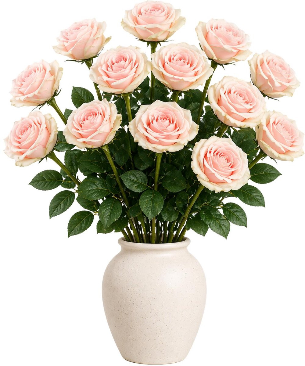 Mica Decorations Kunstbloem Roos Valentine - Lichtroze - H59 cm