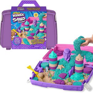 Kinetic-Sand Kinetischer-Sand Meerjungfrauen Koffer, 3 Farben, 934 g, mit Förmchen, Schaufel & Koffer