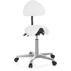 Hocker / Drehhocker / Arbeitsstuhl / Sattel TOP WORK 20 Kunstleder weiss hjh OFFICE