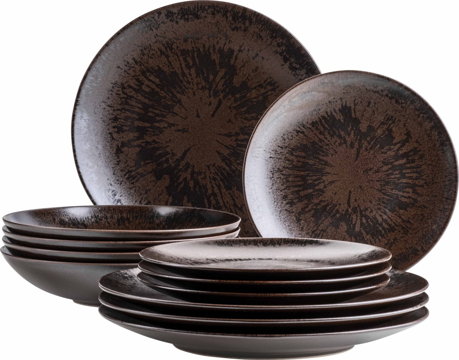Mäser servies van keramiek in metallic brons