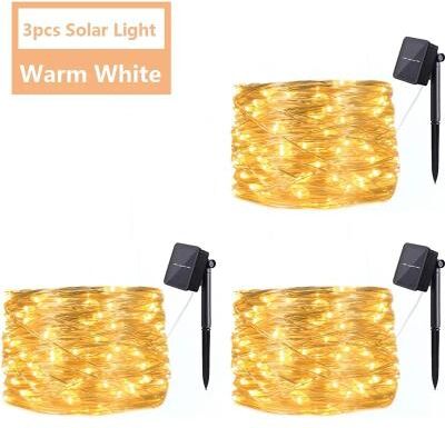 Uplift Picks Solar Fairy String Lights Create Magical Garden Glow For Every Celebration warm (3 Pcs) 12 M 100 Led