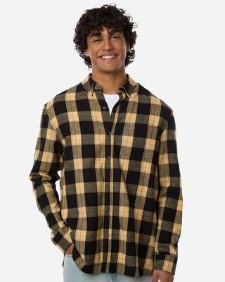 Boxercraft BU7401 Men's Flannel Button Down Shirt in Dark Khaki Plaid size 3XL   Polyester