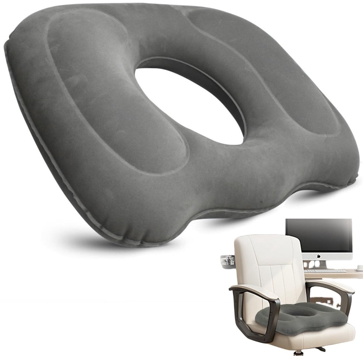 Dailygoods Opblaasbaar Orthopedisch Donutkussen voor Comfortabel Zitgemak voor Volwassenen