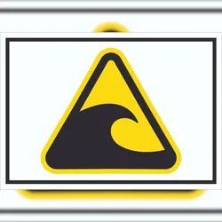 HB-Druck Schild Warnung Tsunami-gefährdeter Bereich Symbol A6 (105x148mm)