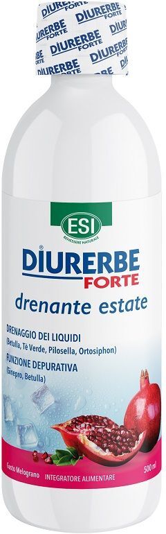 ESI Srl ESI Diurerbe Forte Drenante Estate Melograno, Integratore Depurativo 500ml, Drenaggio Liquidi, Magnesio, Potassio