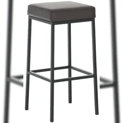 Décoshop26 - Brauner Barhocker aus Kunststoff mit schwarzen Metallbeinen modernes Design 10_0000429 10_0000429