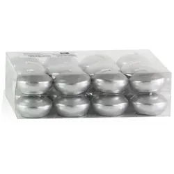 Wiedemann Kerzen Silber Schwimmkerzen 24 Stück Ø 45 mm