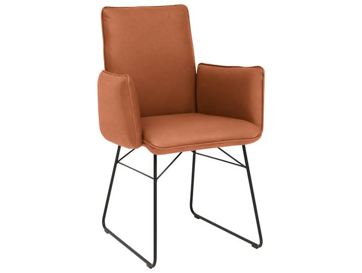 Dieter Knoll Armlehnstuhl, Schwarz, Karamell, Textil, Kufe, 61x91x60 cm, Goldenes M, Emas, Dgm, Lederauswahl, Stoffauswahl, Typenauswahl, inklusive Armlehnen, Gestellauswahl, Esszimmer, Stuhl, Polsterstühle