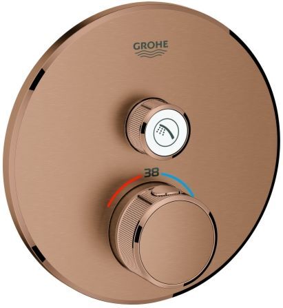 Grohe Grohtherm Smartcontrol Fertigmontageset 29118DL0 warm sunset gebürstet, rund, UP-Thermostat, 1 Absperrventil