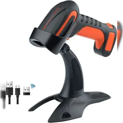 Tera Pro Barcodescanner QR 2D 1D Bluetooth Kabellos 2,4G USB-C 2500mAh Ständer 8100 Orange  1 Stück