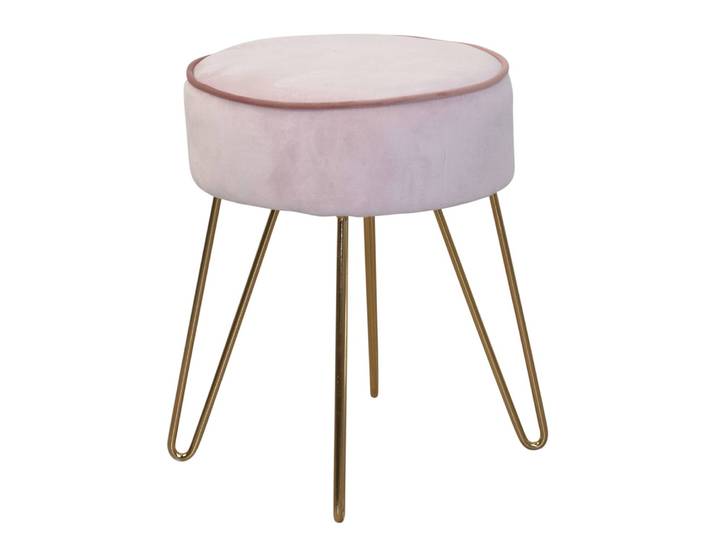 Repose-pieds capitonné Tamare Ø 35cm Rose foncé/Rose
