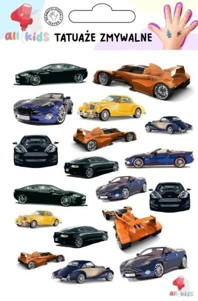 All4Kids Tijdelijke tatoeages voor kinderen met auto's