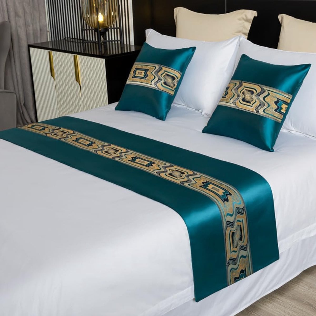 Bedloper Decoratie Moderne Sprei Groen - 45 x 45 cm